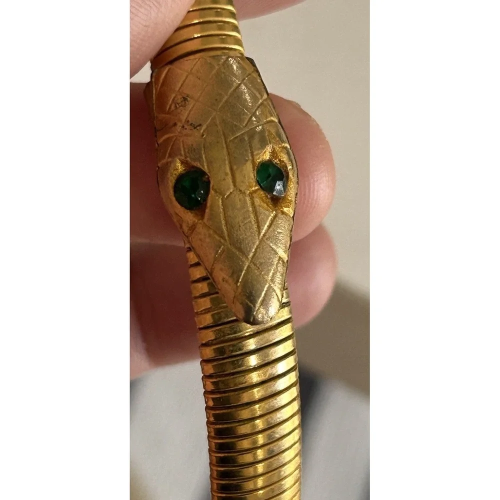 Rare Vintage Accessocraft NYC Gold Tone Snake Serpent Gaspipe Coil Belt/Necklace
